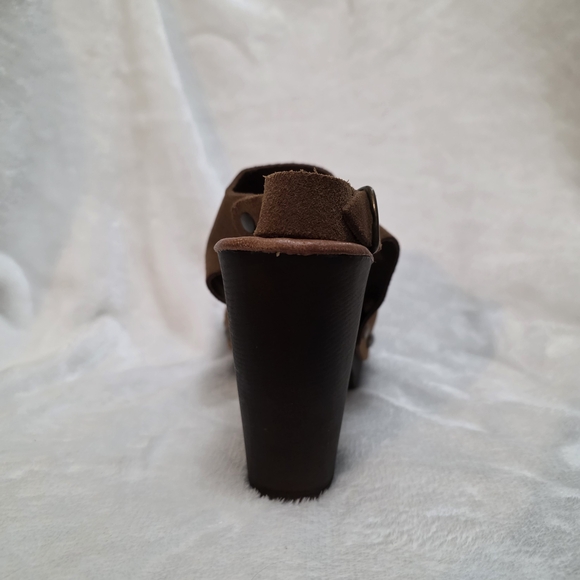 Y2K Inspired Mila Paoli Italy Brown Suede Studded Platform Clogs 37 - Picture 6 of 16